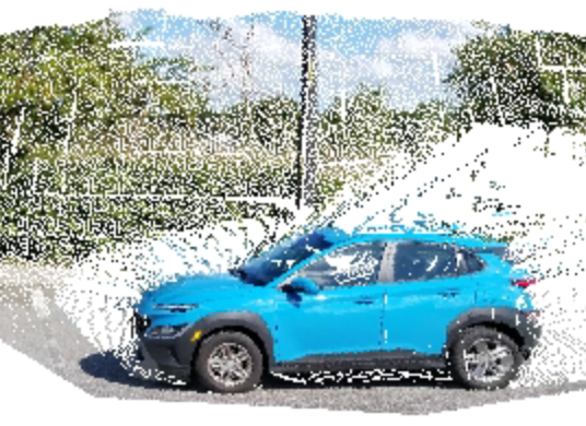 OTT3R reconstruction of an outdoor object (car).